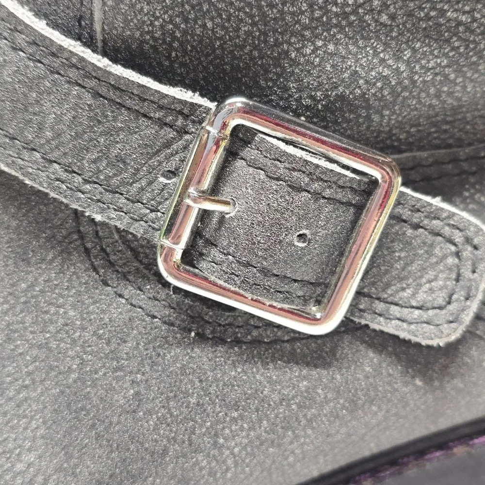 Lucky Brand Kenadie Charcoal Grey Genuine Leather Moto Boots Womens Size 9.5